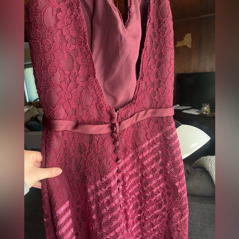 Mori Lee/Madeline Gardner bridesmaid dress in maroon/burgundy/Bordeaux size 6
